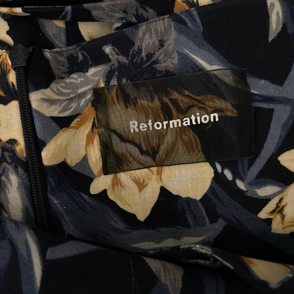 Reformation Umbria Midi Dress Tropical Wrap Bottom Cut Out Plumeria Floral 0 - Picture 7 of 10
